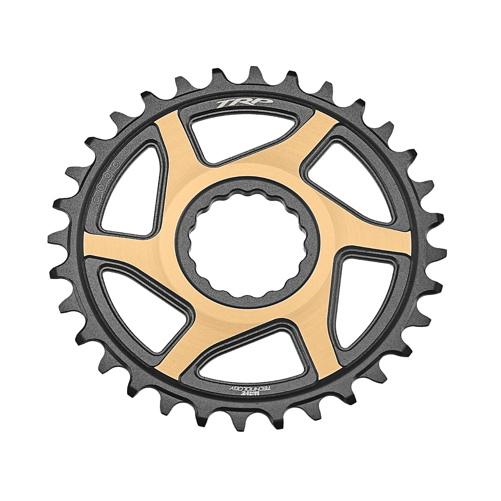 TRP - Chainring, 30T, Boost 3mm offset, Duotone (Black / Gold, CR-M9050)