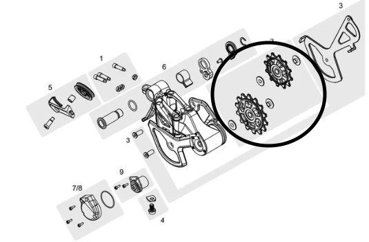 TRP - EVO 12 RD Jockey wheel replacement kit
