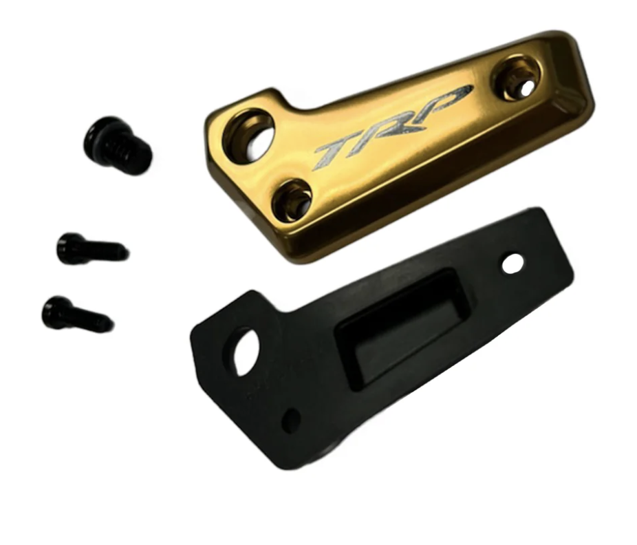 TRP - Gold EVO/X Pro RH Reservoir Top Cap Kit. Includes Top Cap, Gasket, Screws, and Bleed Plug