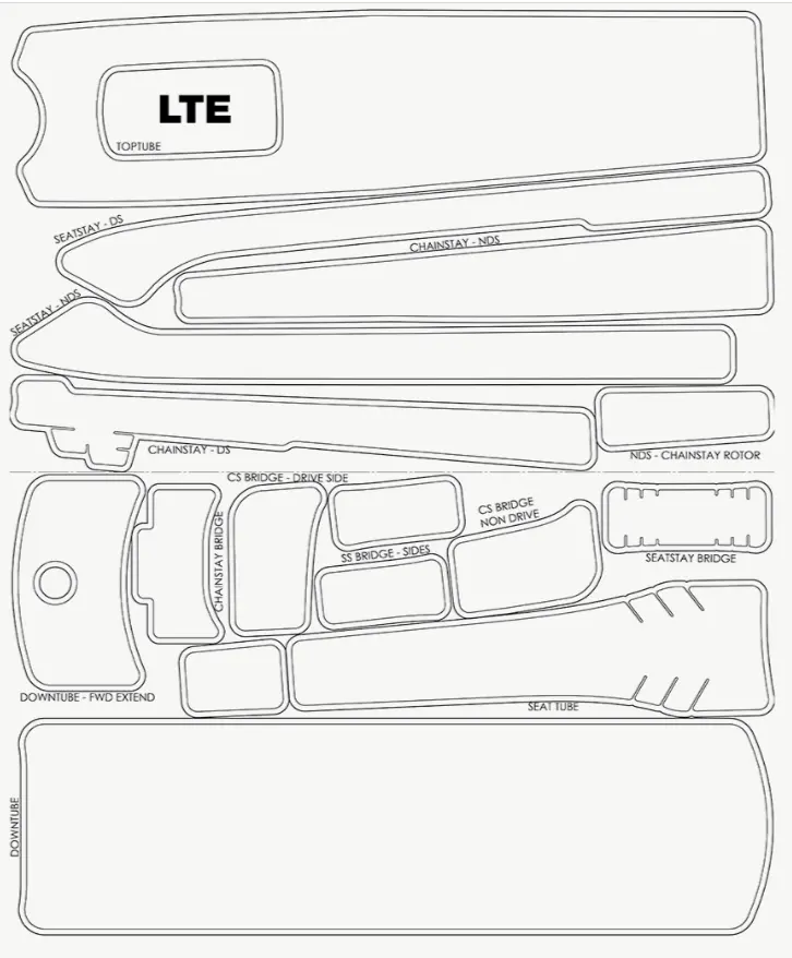 Yeti Cycles - LTe FRAME PROTECTOR KIT GLOSS