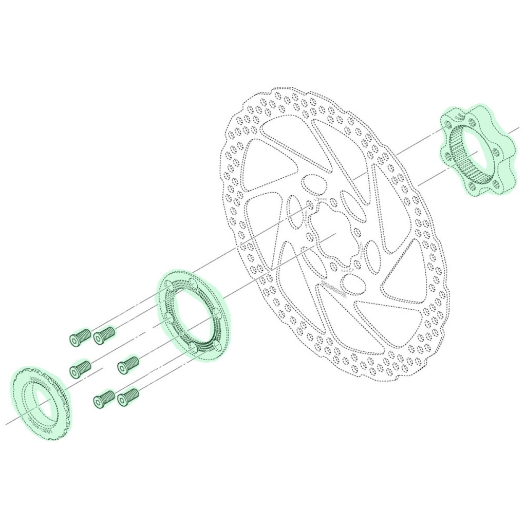 Problem Solvers  - Center Lock to 6H Adapter Kit 12-20mm Axle