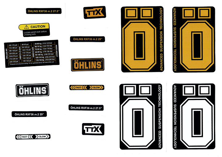 Ohlins -  Sticker Kit RXF36 Yellow/White