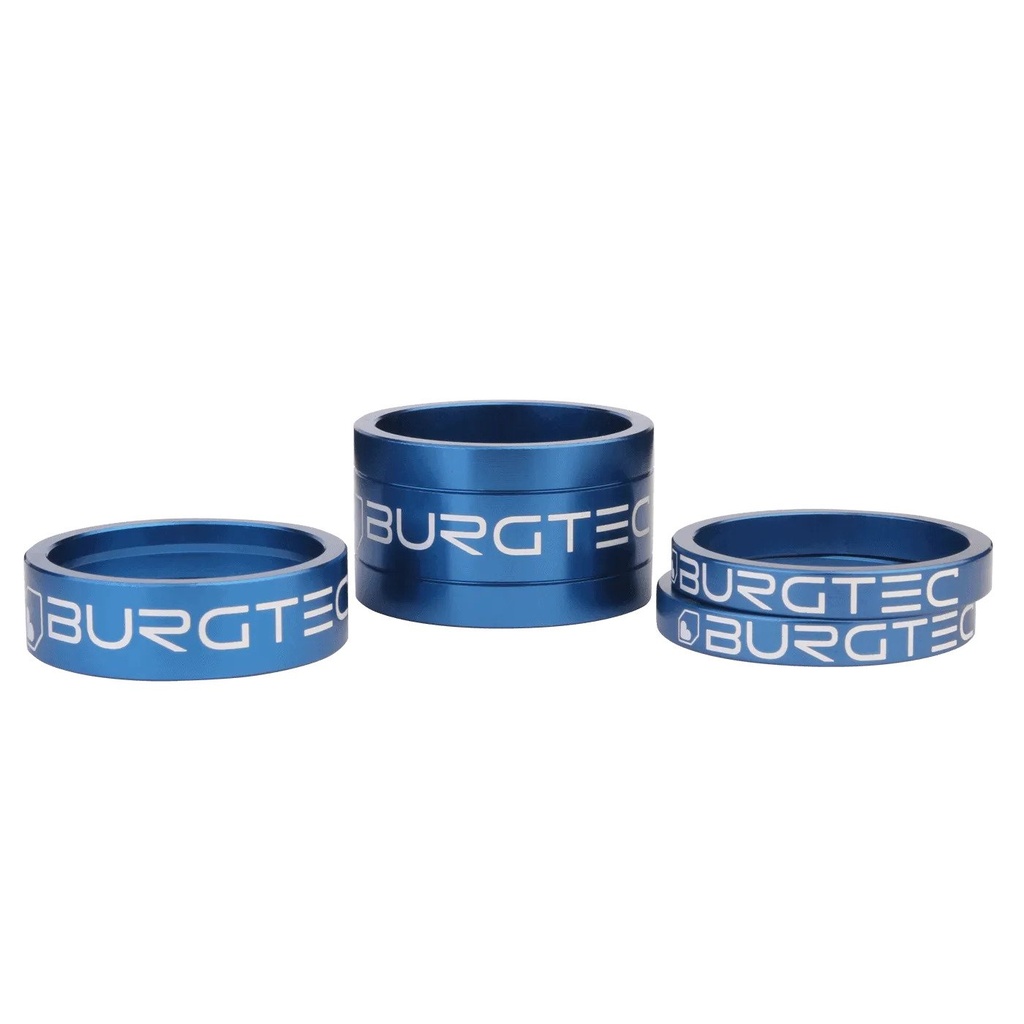 Burgtec - Stem Spacers - Deep Blue (5mm Spacer x2, 10mm Spacer, 20mm Spacer)