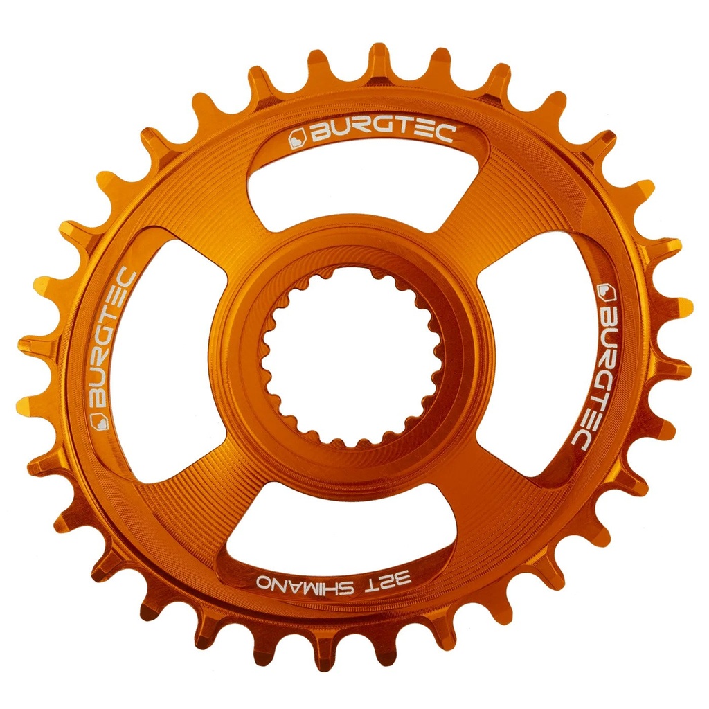 Burgtec - Oval Shimano Direct Mount Thick Thin Chainring - 32T - Iron Bro Orange