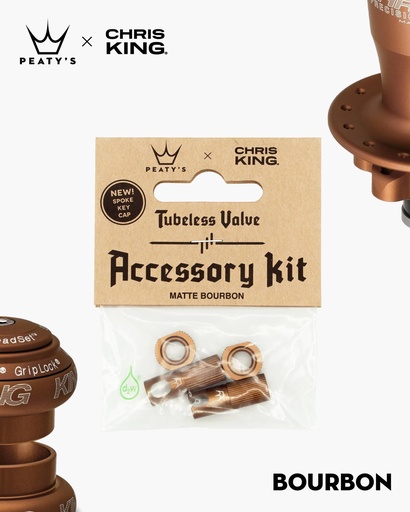 [PTV2-ACCS-BRB-12] Peatys - Kit de Accesorios Peatys x Chris King-Bourbon