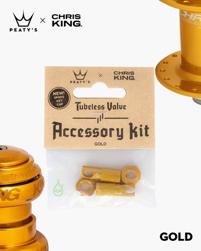 [PTV2-ACCS-GLD-12] Peatys - Kit de Accesorios Peatys x Chris King-Gold