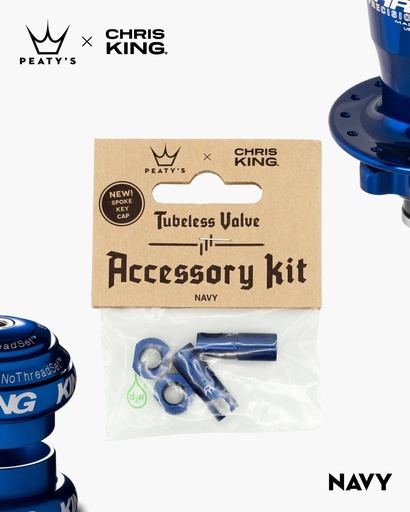 [PTV2-ACCS-NVY-12] Peatys - Kit de Accesorios Peatys x Chris King-Navy