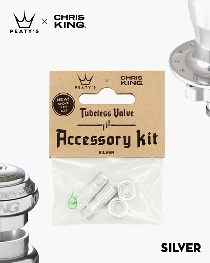 [PTV2-ACCS-SIL-12] Peatys - Kit de Accesorios Peatys x Chris King-Silver