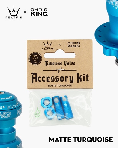 [PTV2-ACCS-TRQ-12] Peatys - Kit de Accesorios Peatys x Chris King-Turquoise