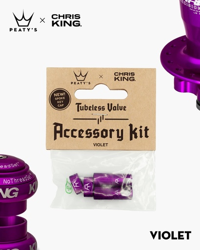 [PTV2-ACCS-VLT-12] Peatys - Kit de Accesorios Peatys x Chris King-Violet