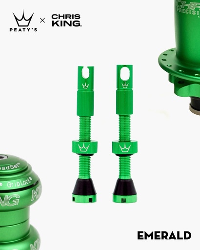 [PTV2-42-EMR-12] Peatys - Valvulas Peatys x Chris King-Emerald