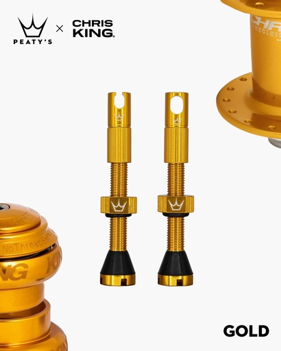 [PTV2-42-GLD-12] Peatys - Valvulas Peatys x Chris King-Gold