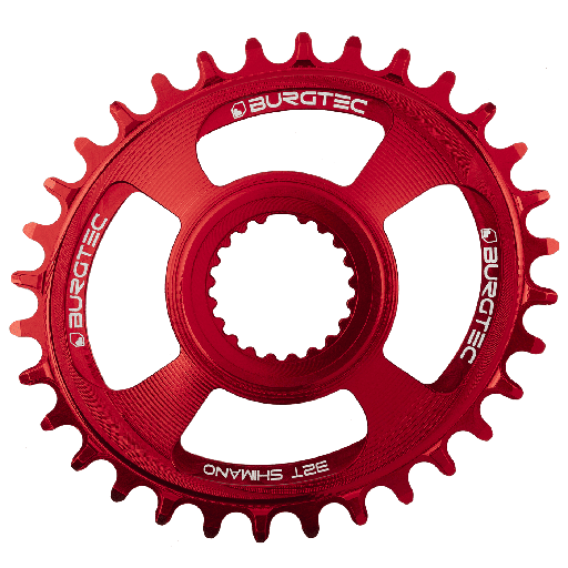 [8744] Burgtec - Oval Shimano Direct Mount Thick Thin Chainring - 32T - Race Red