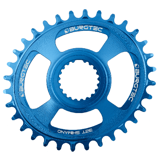 [8746] Burgtec - Oval Shimano Direct Mount Thick Thin Chainring - 32T - Deep Blue