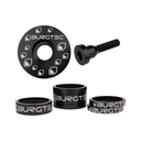Kit de espaciadores, tornillo y tapa de potencia, by Burgtec - Black