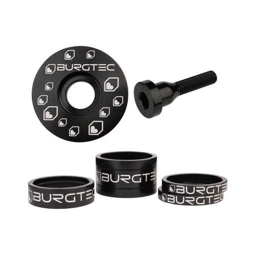 [921192619301] Kit de espaciadores, tornillo y tapa de potencia, by Burgtec - Black