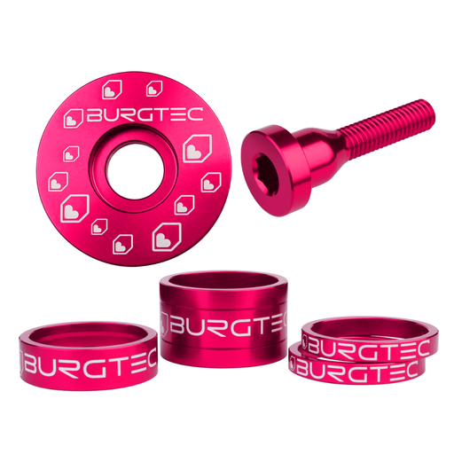 [921992699309] Kit de espaciadores, tornillo y tapa de potencia, by Burgtec - Toxic Barbie Pink