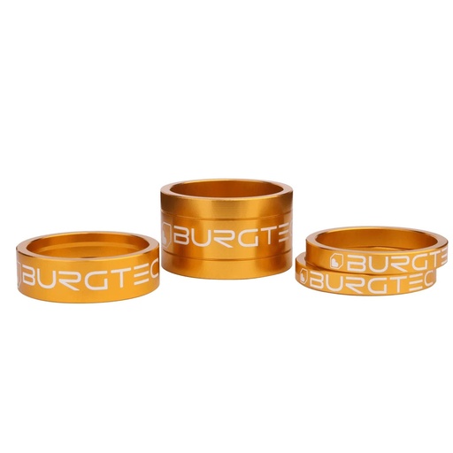 [9218] Burgtec - Stem Spacers - Burgtec Bullion Gold (5mm Spacer x2, 10mm Spacer, 20mm Spacer)