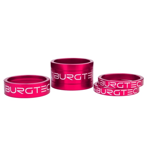 [9219] Burgtec - Stem Spacers - Toxic Barbie Pink (5mm Spacer x2, 10mm Spacer, 20mm Spacer)