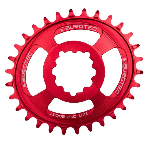 [8463] Burgtec - Oval Sram Boost 3mm Offset Thick Thin Chainring - 30T - Race Red