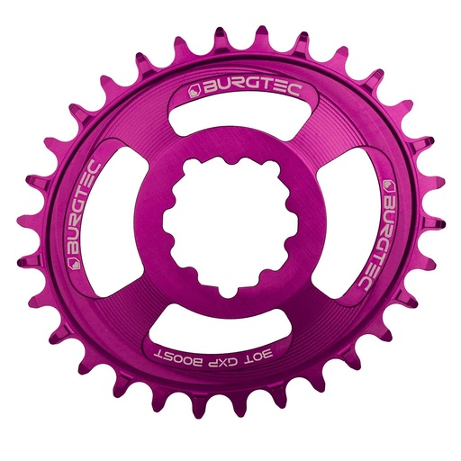 [8473] Burgtec - Oval Sram Boost 3mm Offset Thick Thin Chainring - 32T - Purple Rain