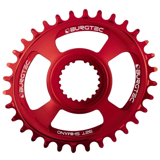 [8743] Burgtec - Oval Shimano Direct Mount Thick Thin Chainring - 30T - Race Red