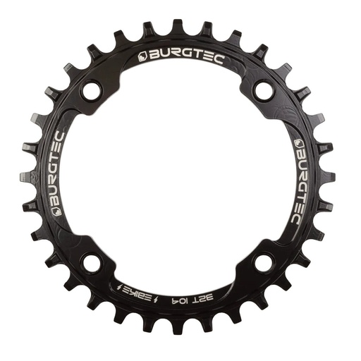[8602] Burgtec - 104mm BCD Inside Fit E-Bike Steel Thick Thin Chainring - 34T - Burgtec Black (Includes 8mm x 0.75mm x 8mm Long bolts)
